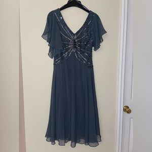 Blue mother of the bride dress
